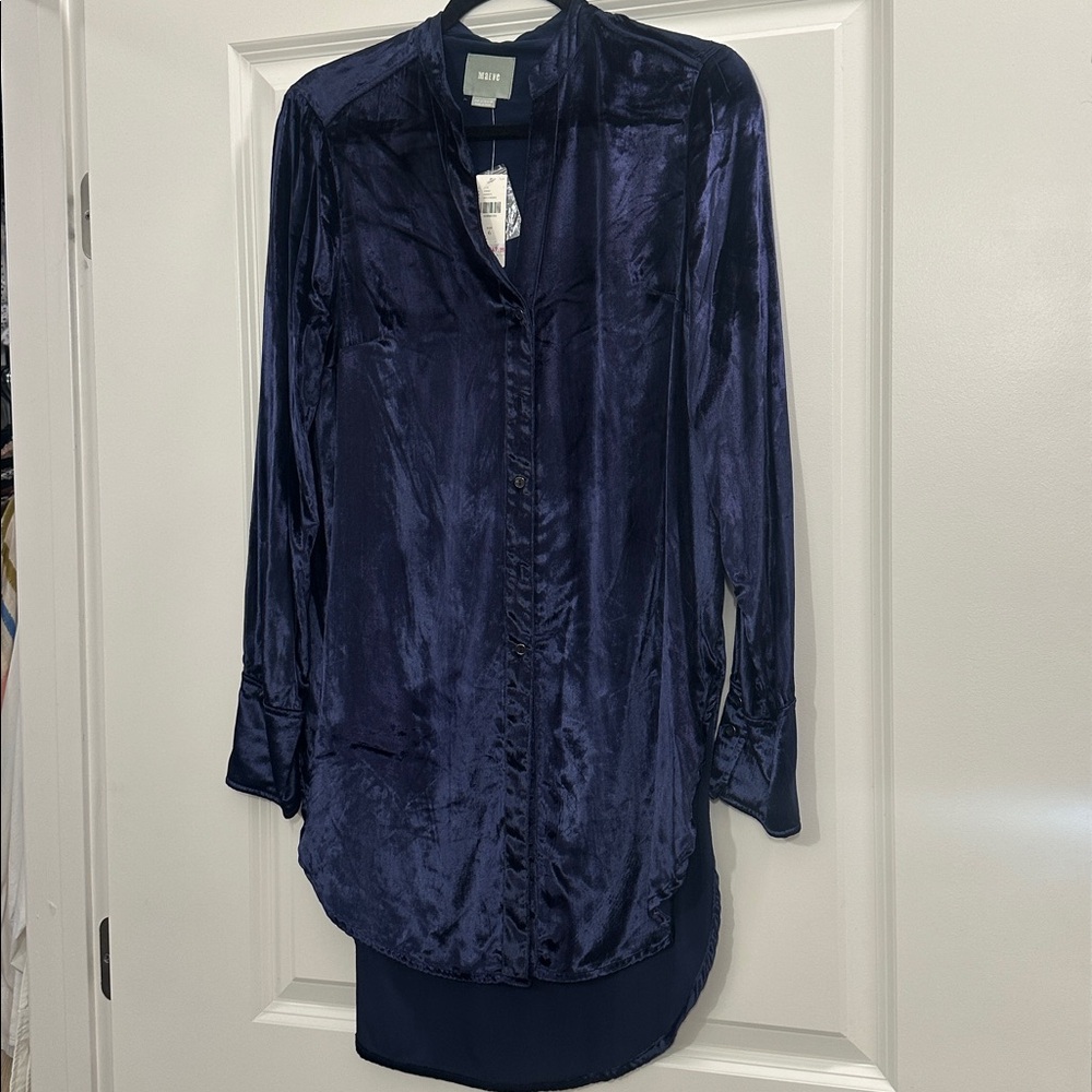 Maeve Midnight Blue Velvet Top